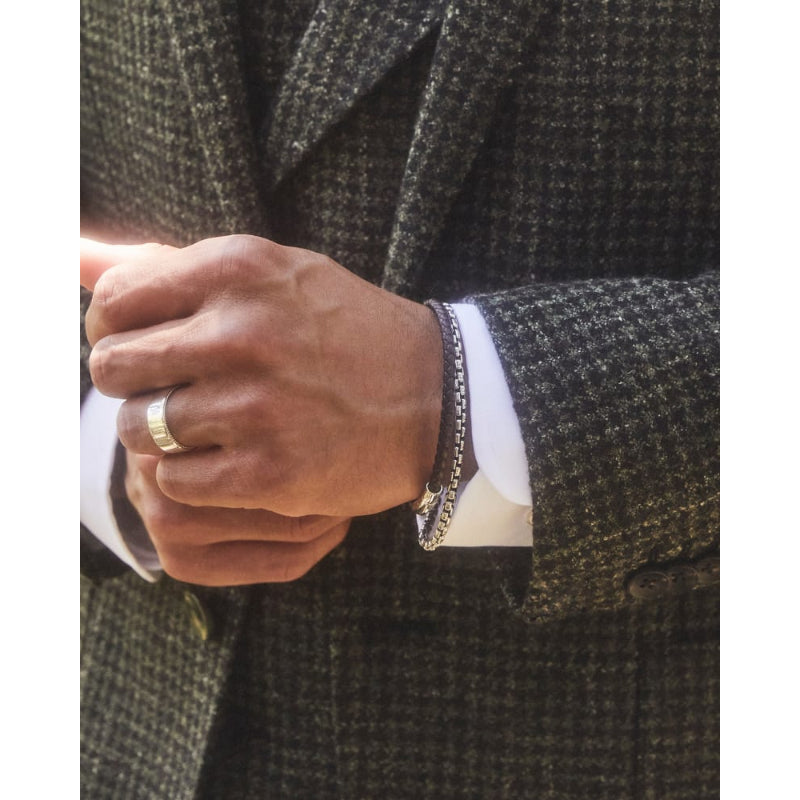 Scott Bros. Beck Round Box Chain Bracelet In Oxidized Sterling Silver