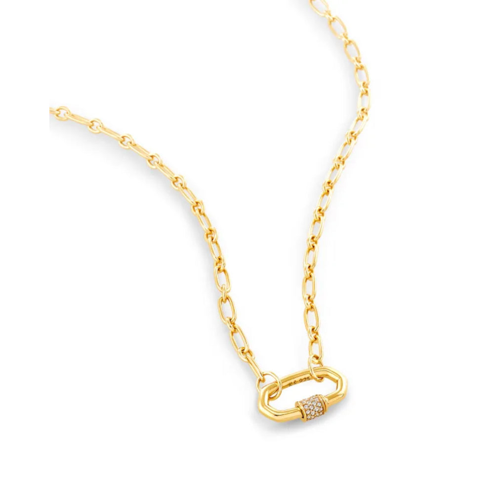 Kendra Scott Bristol 18k Gold Vermeil Link Necklace in White Sapphire