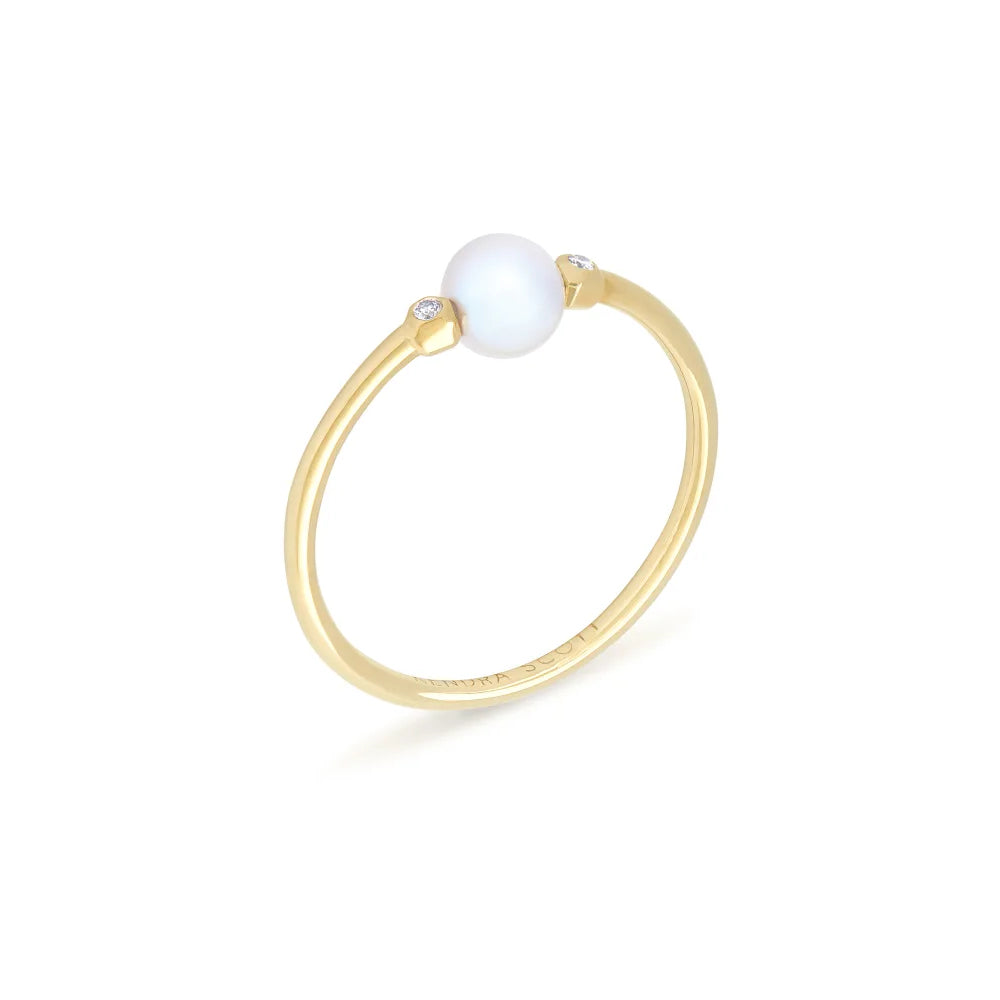 Kendra Scott Cathleen 14k Yellow Gold Band Ring in Pearl