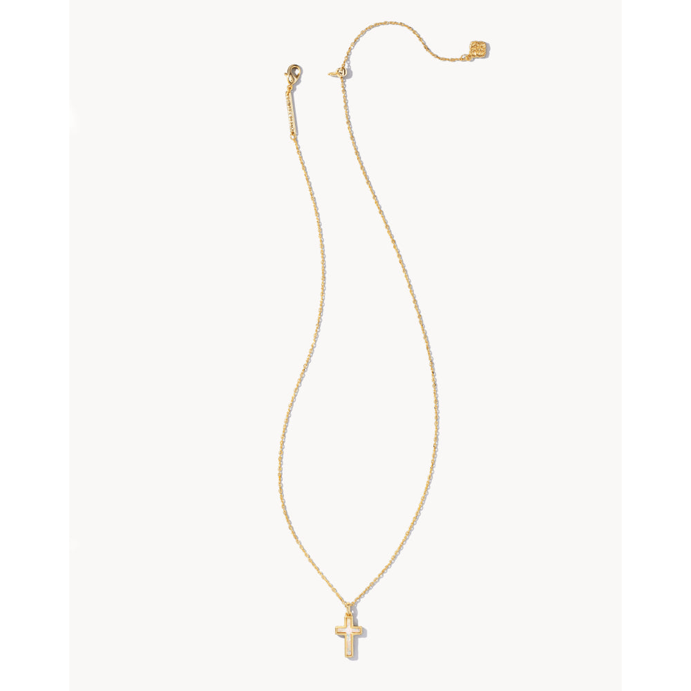 Kendra Scott Cross Gold Pendant Necklace in Kyocera Opal – Smyth