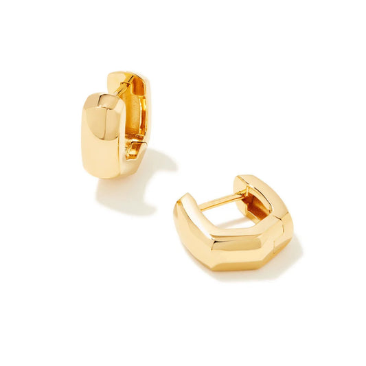 Kendra Scott Davie Wide Huggie Earrings in 18k Yellow Gold Vermeil