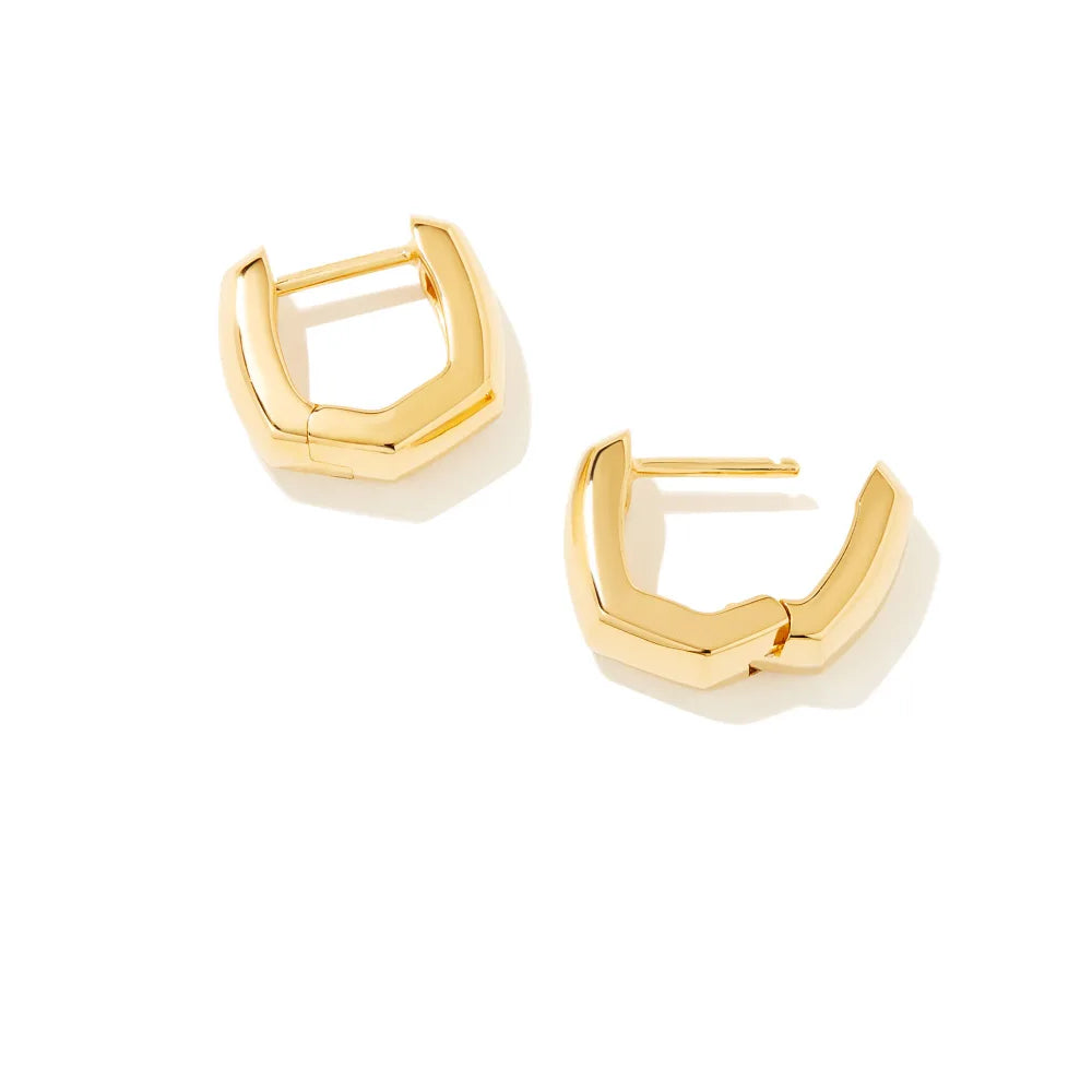 Kendra Scott Davie Wide Huggie Earrings in 18k Yellow Gold Vermeil