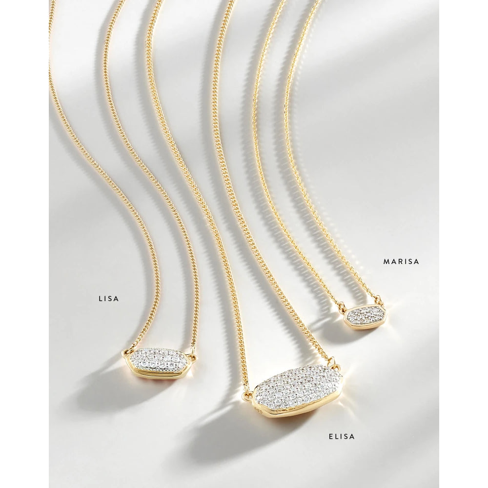 Kendra Scott Marisa 14k Gold Pendant Necklace in White Diamond