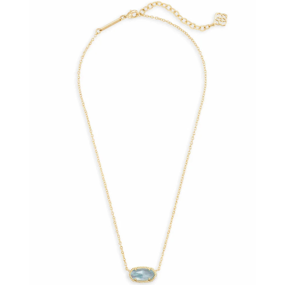 Kendra Scott Elisa Pendant Necklace in Light Blue Illusion – Smyth