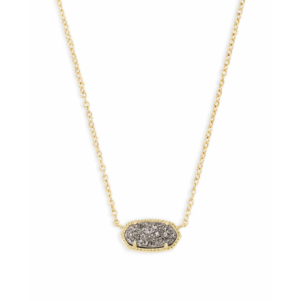 Kendra Scott Elisa Pendant Necklace in Platinum Drusy