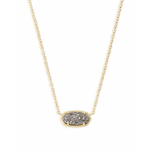 Kendra Scott Elisa Pendant Necklace in Platinum Drusy