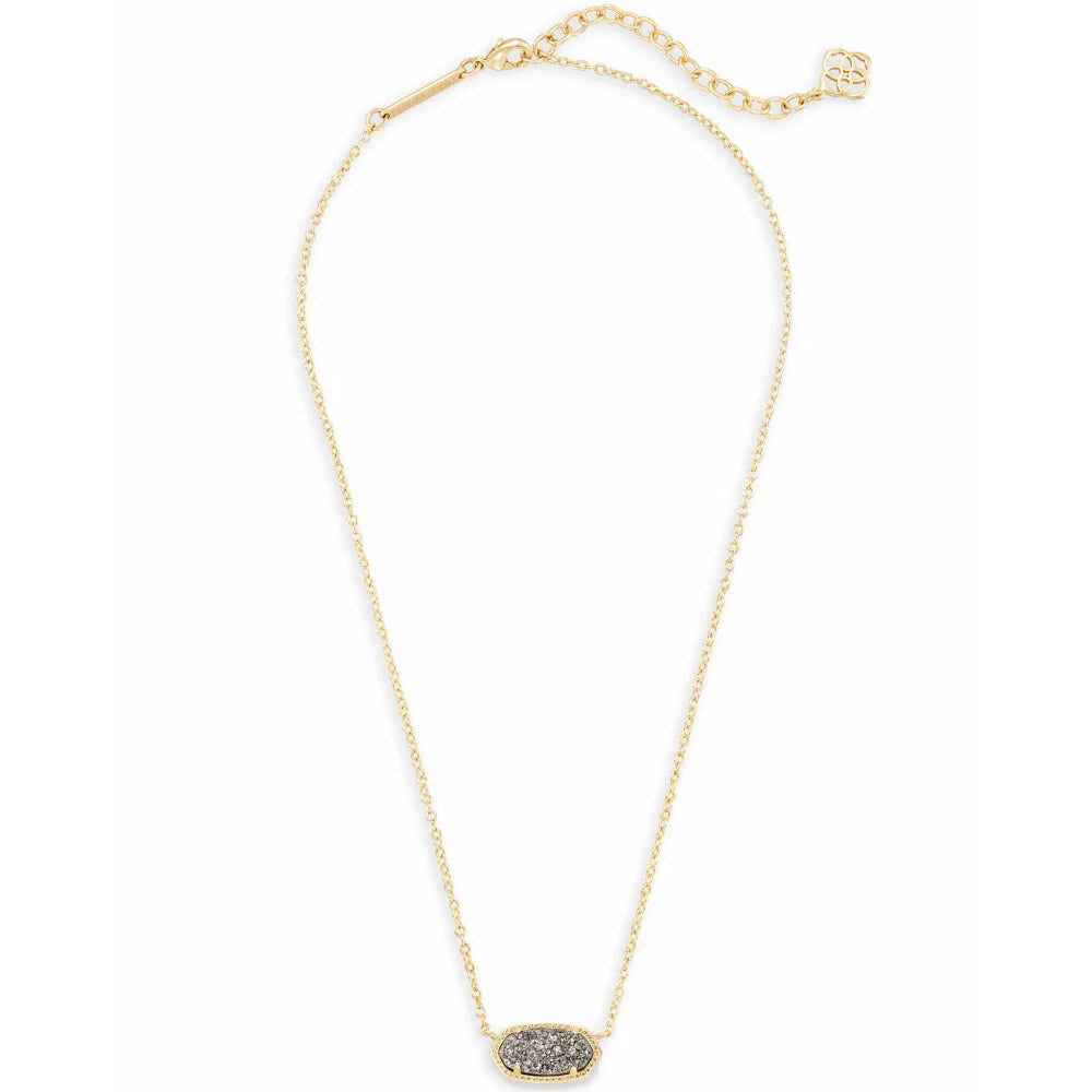 Kendra Scott Elisa Pendant Necklace in Platinum Drusy