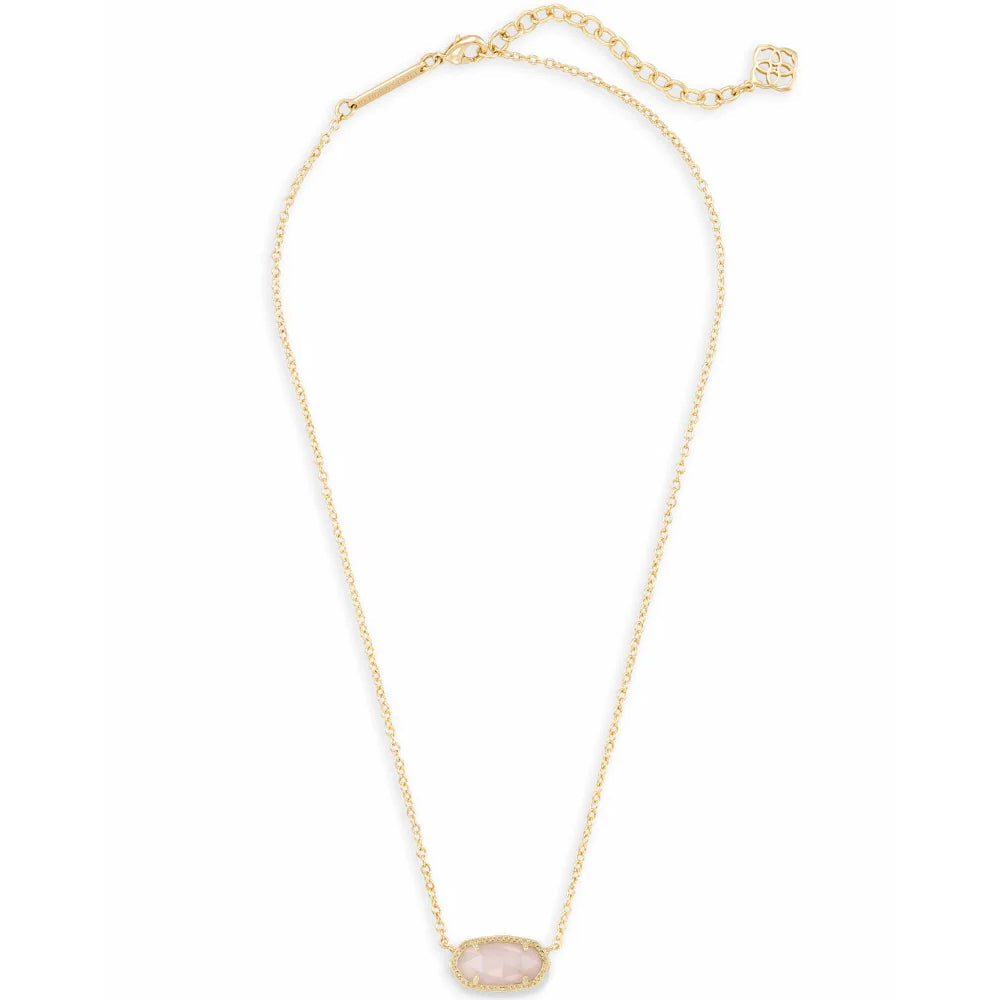 Kendra Scott Elisa Gold Pendant Necklace in Rose Quartz – Smyth