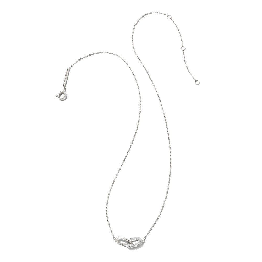Kendra Scott Elisa 14k Interlocking Pendant Necklace in White Diamond