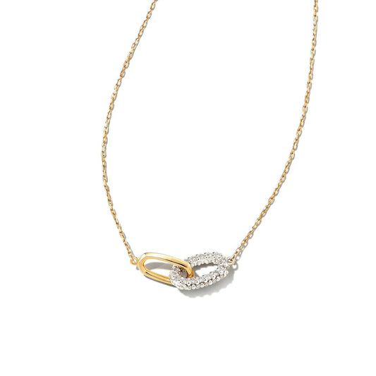 Kendra Scott Elisa 14k Interlocking Pendant Necklace in White Diamond