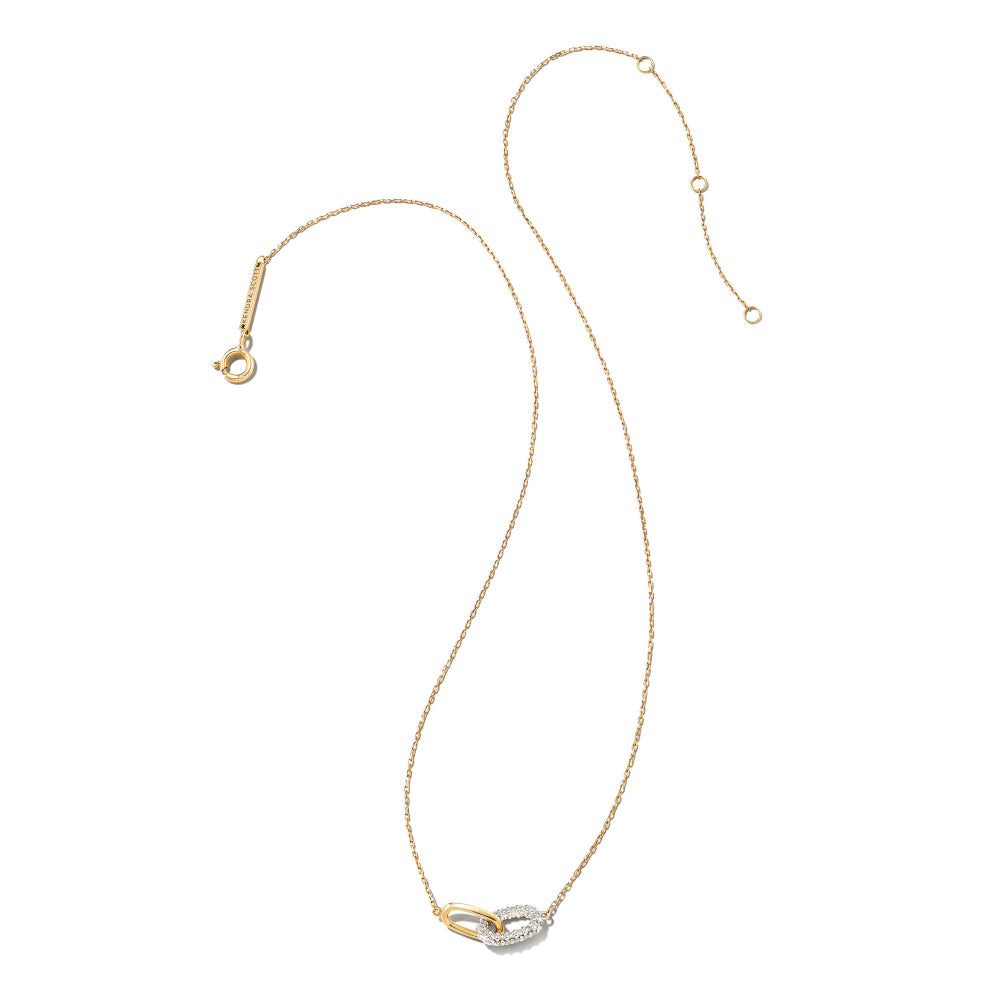 Kendra Scott Elisa 14k Interlocking Pendant Necklace in White Diamond