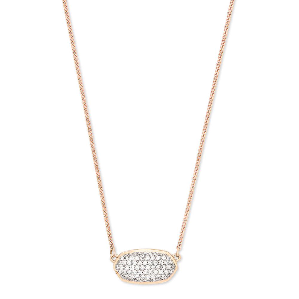 Kendra Scott Elisa 14k Gold Pendant Necklace in Pave White Diamond