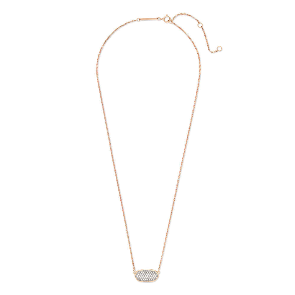 Kendra Scott Elisa 14k Gold Pendant Necklace in Pave White Diamond
