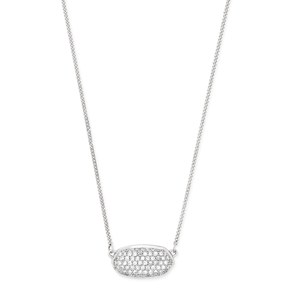 Kendra Scott Elisa 14k Gold Pendant Necklace in Pave White Diamond