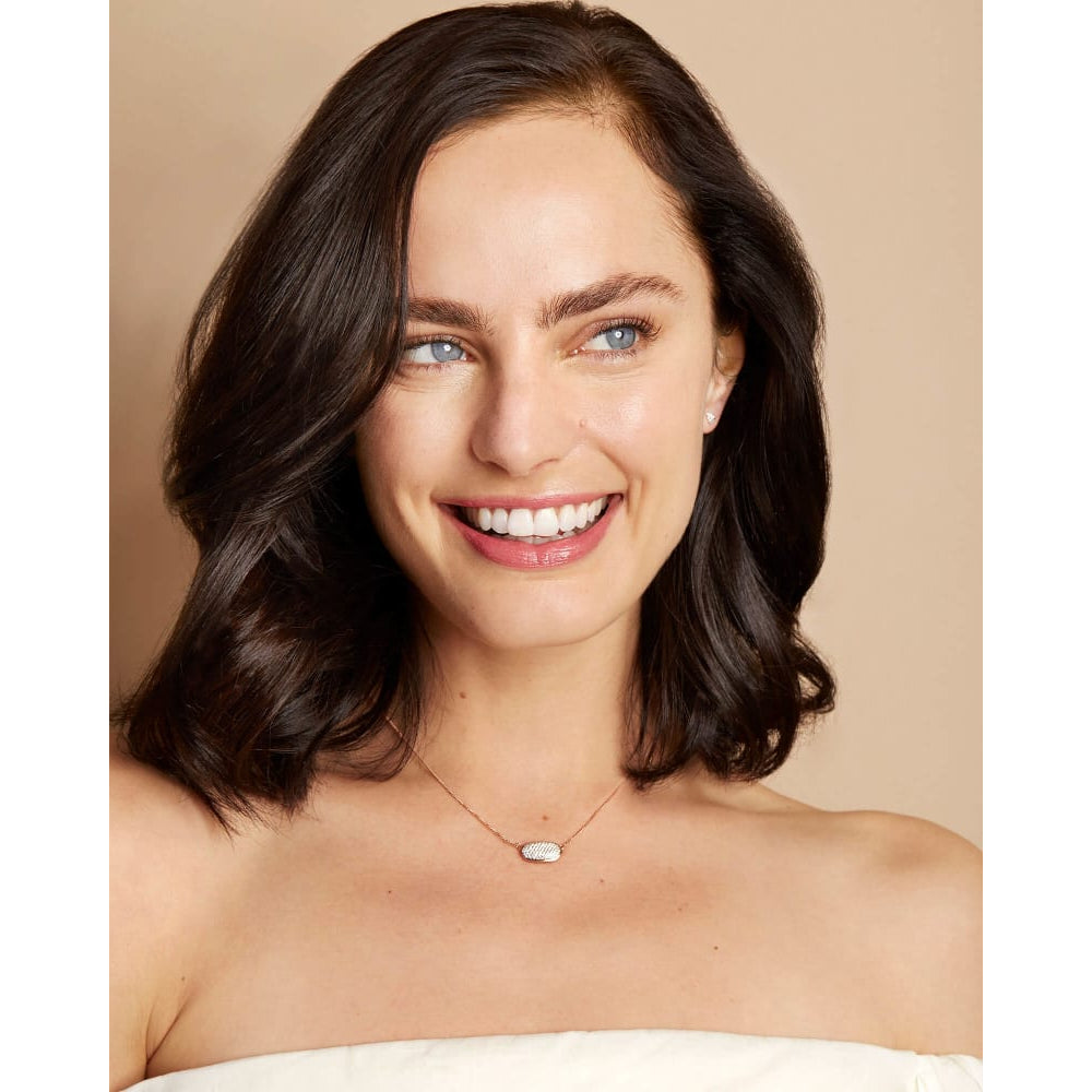 Kendra Scott Elisa 14k Gold Pendant Necklace in Pave White Diamond