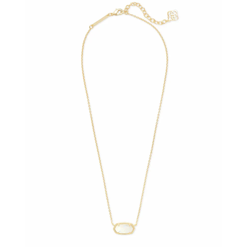 Kendra Scott Elisa Pendant Necklace in White Kyocera Opal