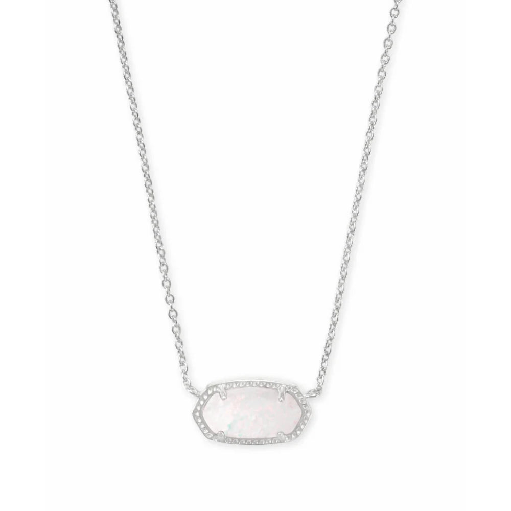 Kendra Scott Elisa Pendant Necklace in White Kyocera Opal
