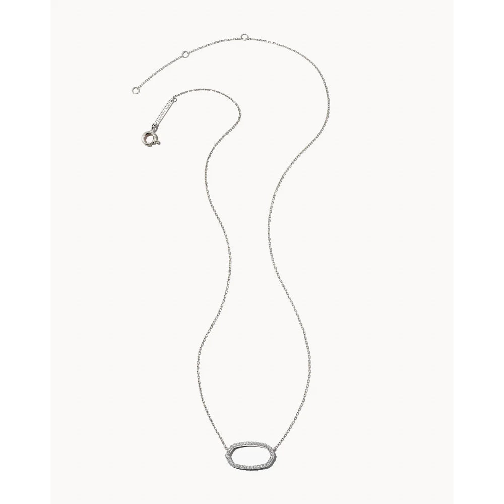 Kendra Scott Elisa 14k Gold Open Frame Pendant Necklace in White