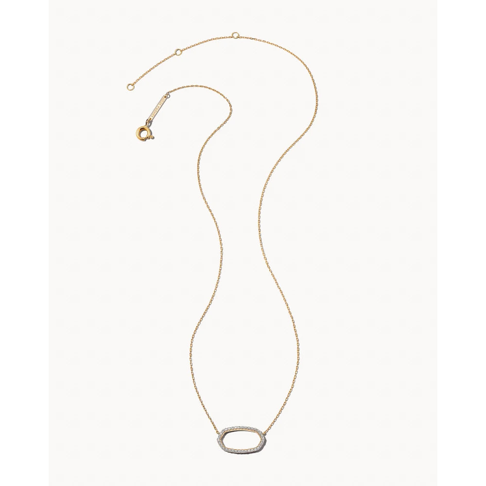 Kendra Scott Elisa 14k Gold Open Frame Pendant Necklace in White