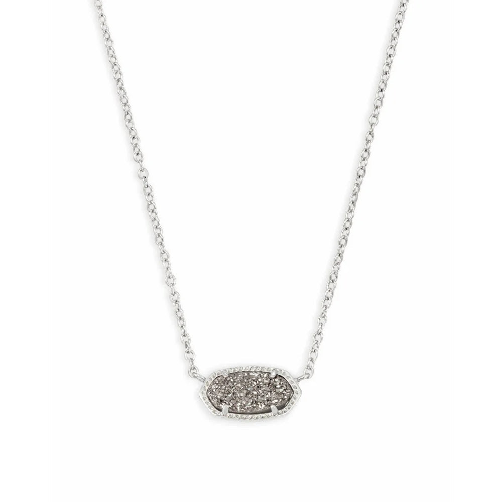 Kendra Scott Elisa Pendant Necklace in Platinum Drusy