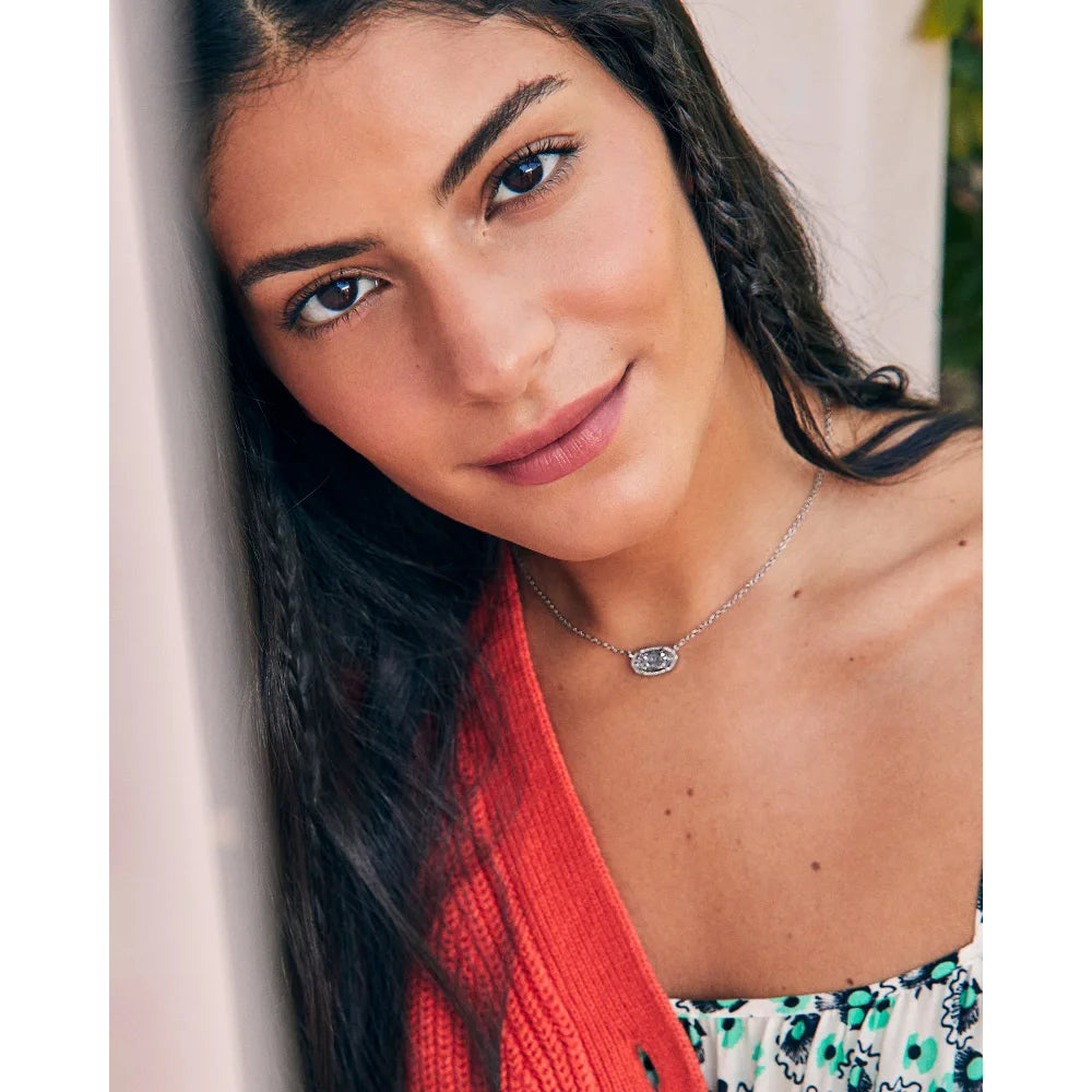 Kendra Scott Elisa Pendant Necklace in Platinum Drusy