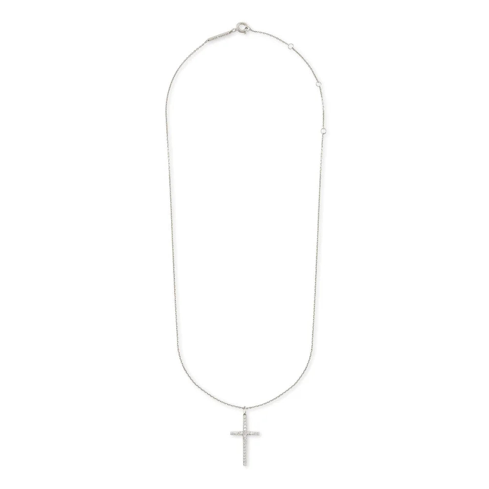 Kendra Scott Large Cross 14k Gold Pendant Necklace in White Diamond