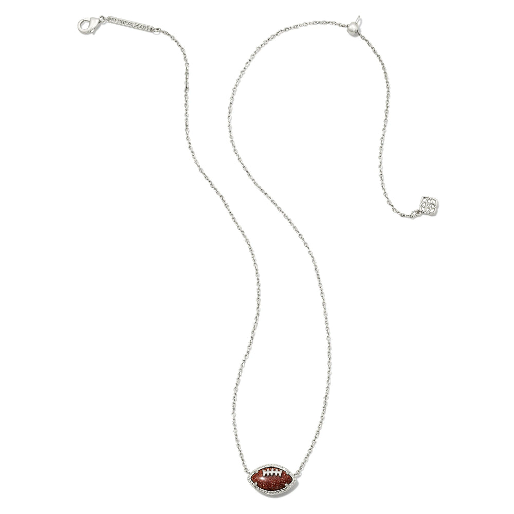 Kendra Scott Football Pendant Necklace Orange Goldstone