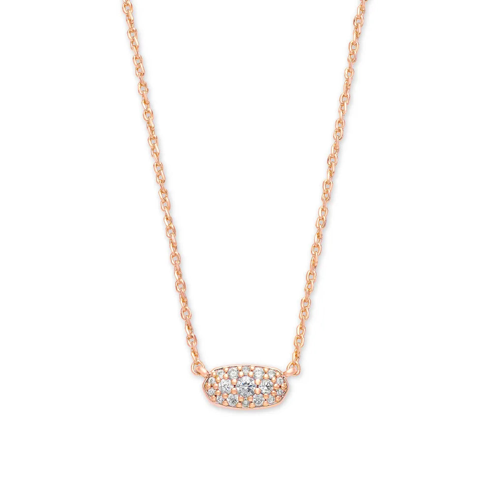 Kendra Scott Grayson Pendant Necklace in White Crystal