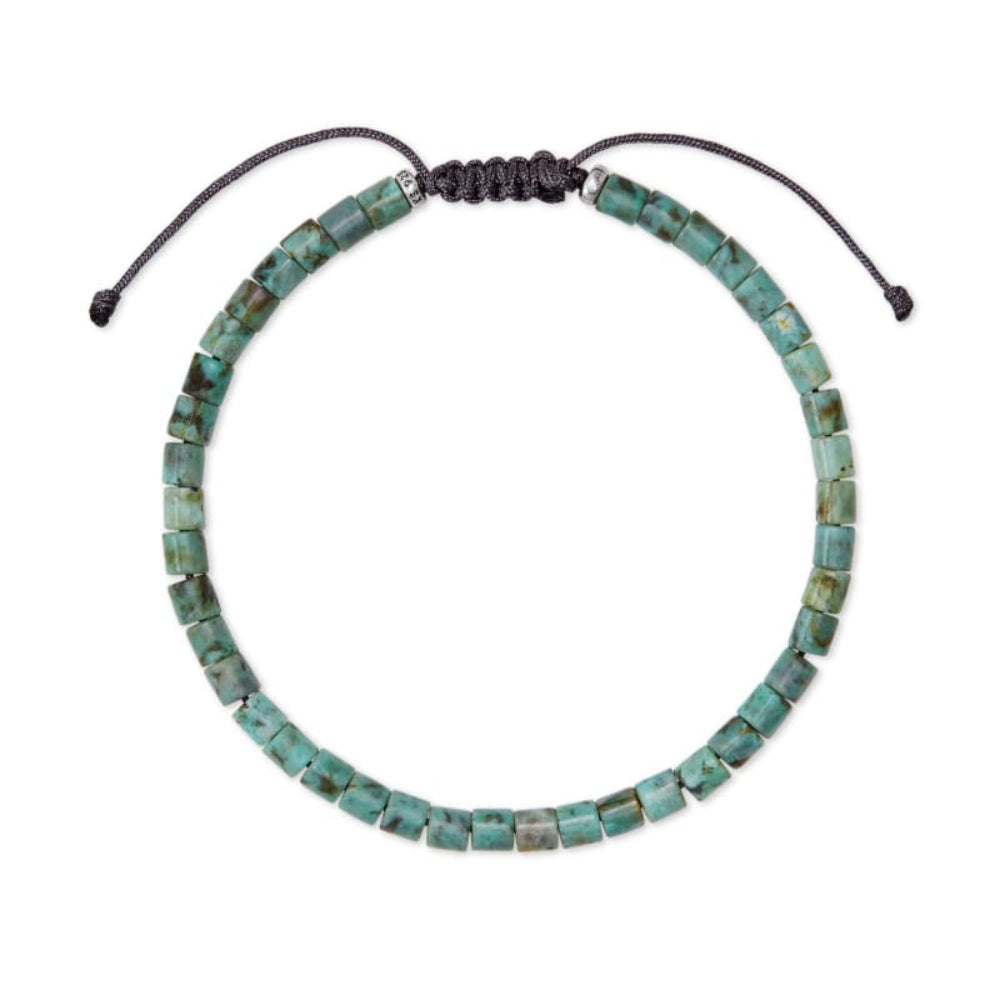 Scott Bros. Grey Oxidized Sterling Silver Bracelet In Turquoise Jasper