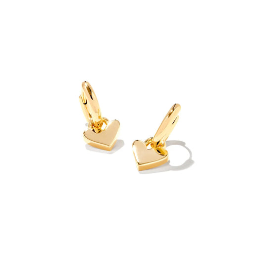 Kendra Scott Heart Padlock Huggie Earrings in 18k Gold Vermeil