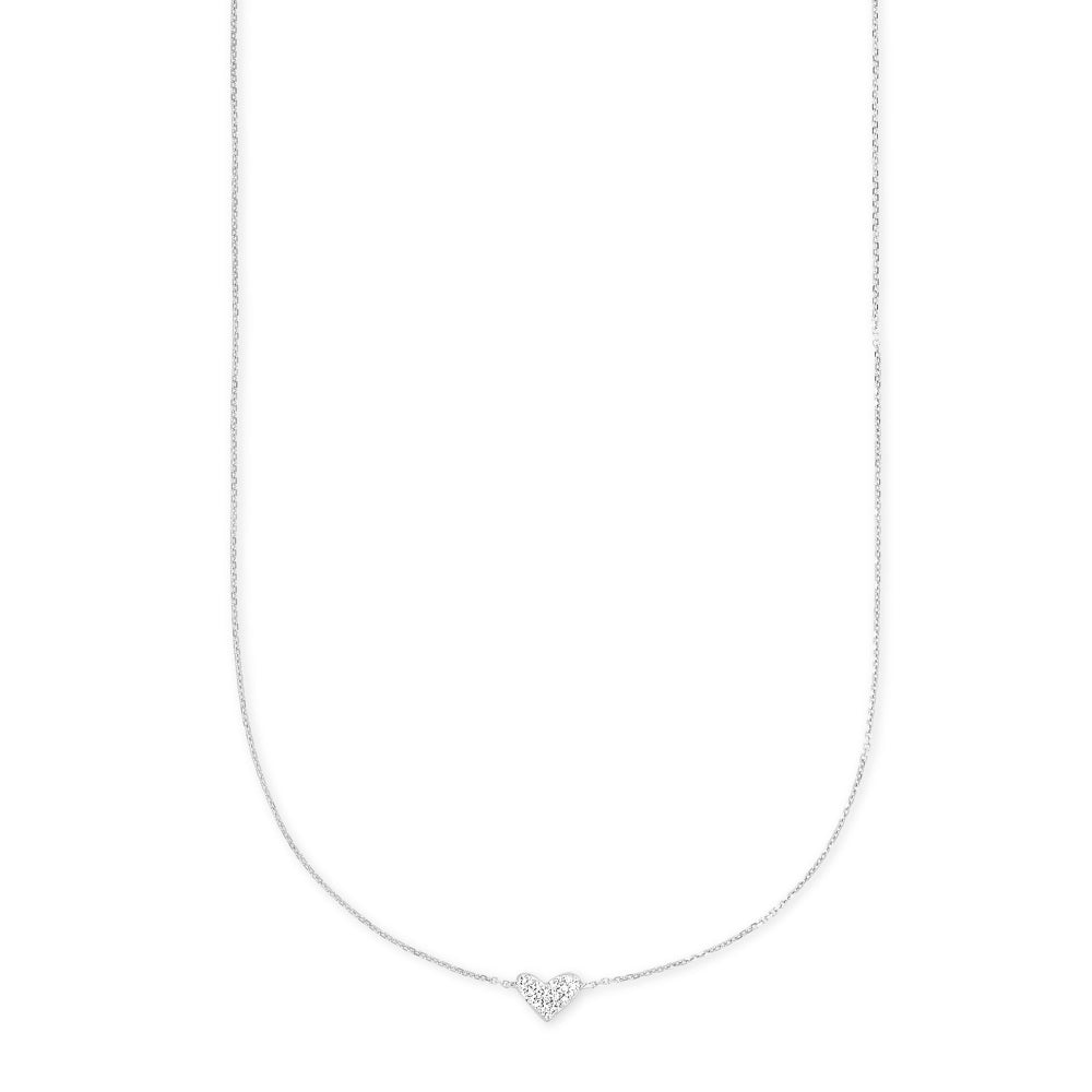 Kendra Scott Heart 14k Gold Pendant Necklace in White Diamond