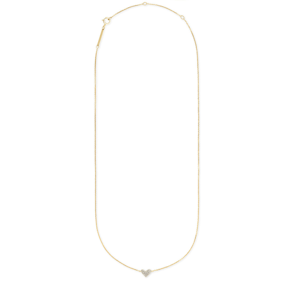 Kendra Scott Heart 14k Gold Pendant Necklace in White Diamond