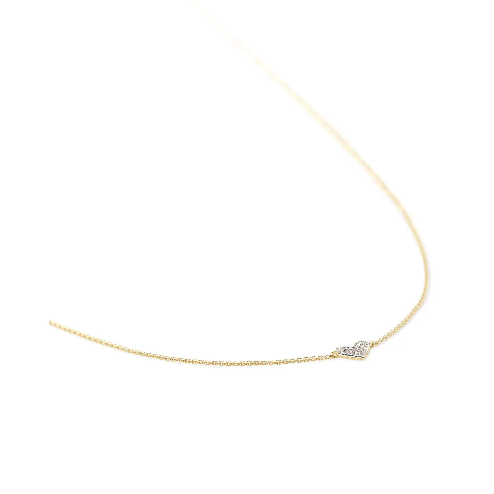 Kendra Scott Heart 14k Gold Pendant Necklace in White Diamond