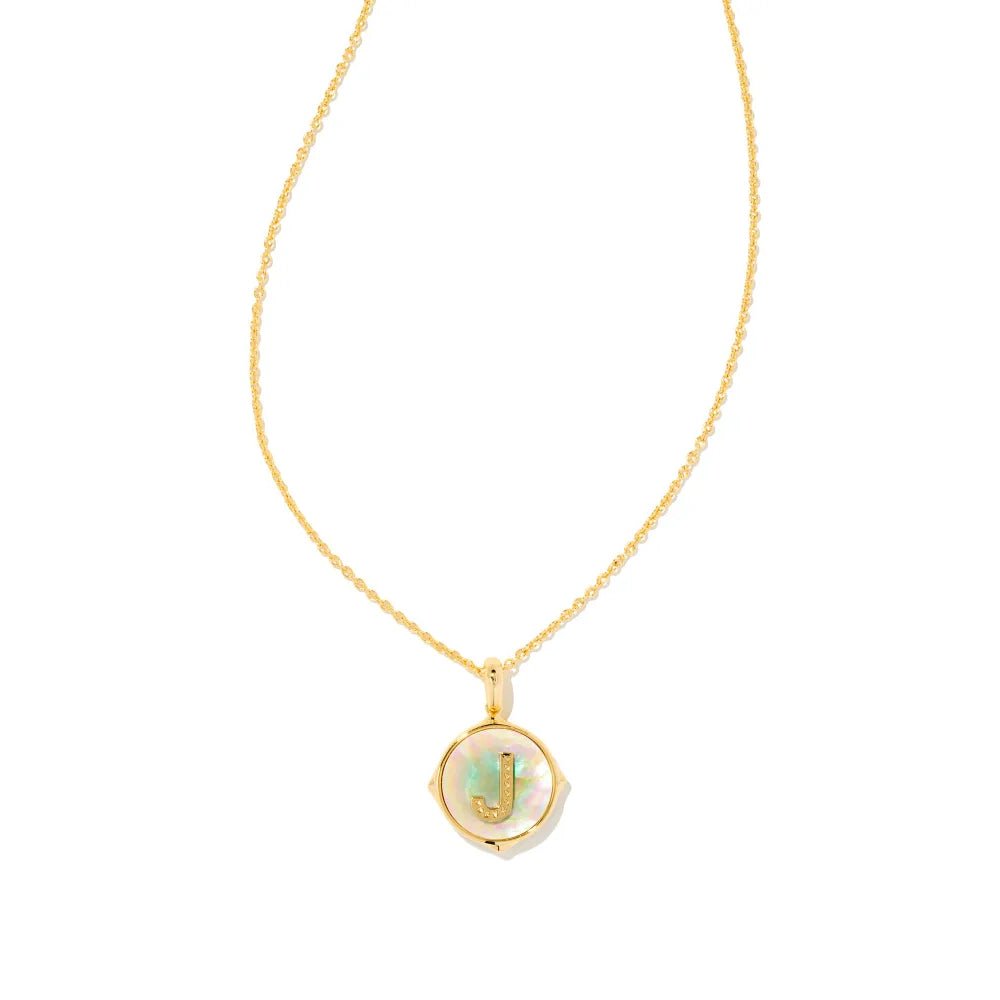 Kendra Scott Letter Gold Disc Reversible Pendant Necklace in