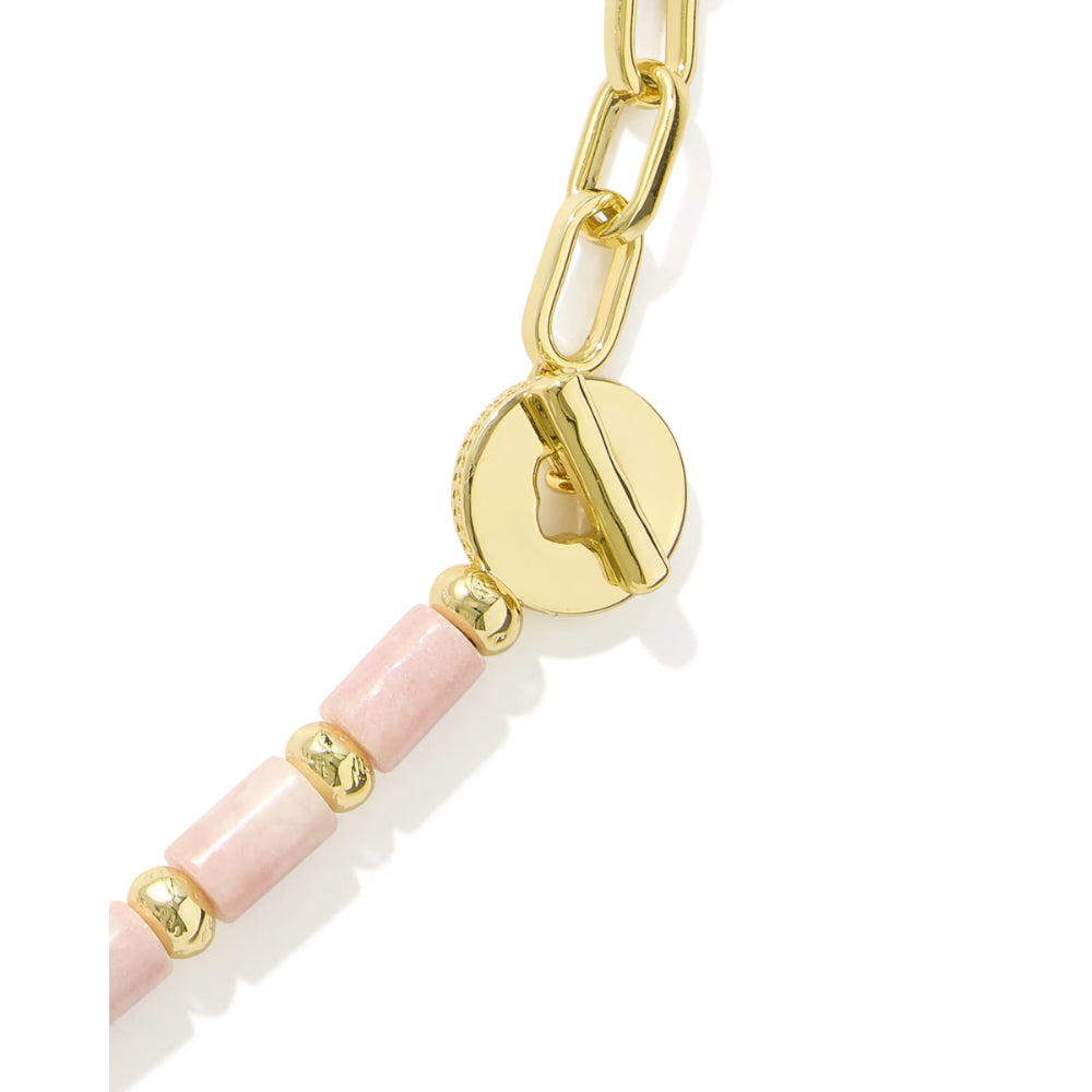 Kendra Scott Lindsey Beaded Half Chain Necklace in Light Pink