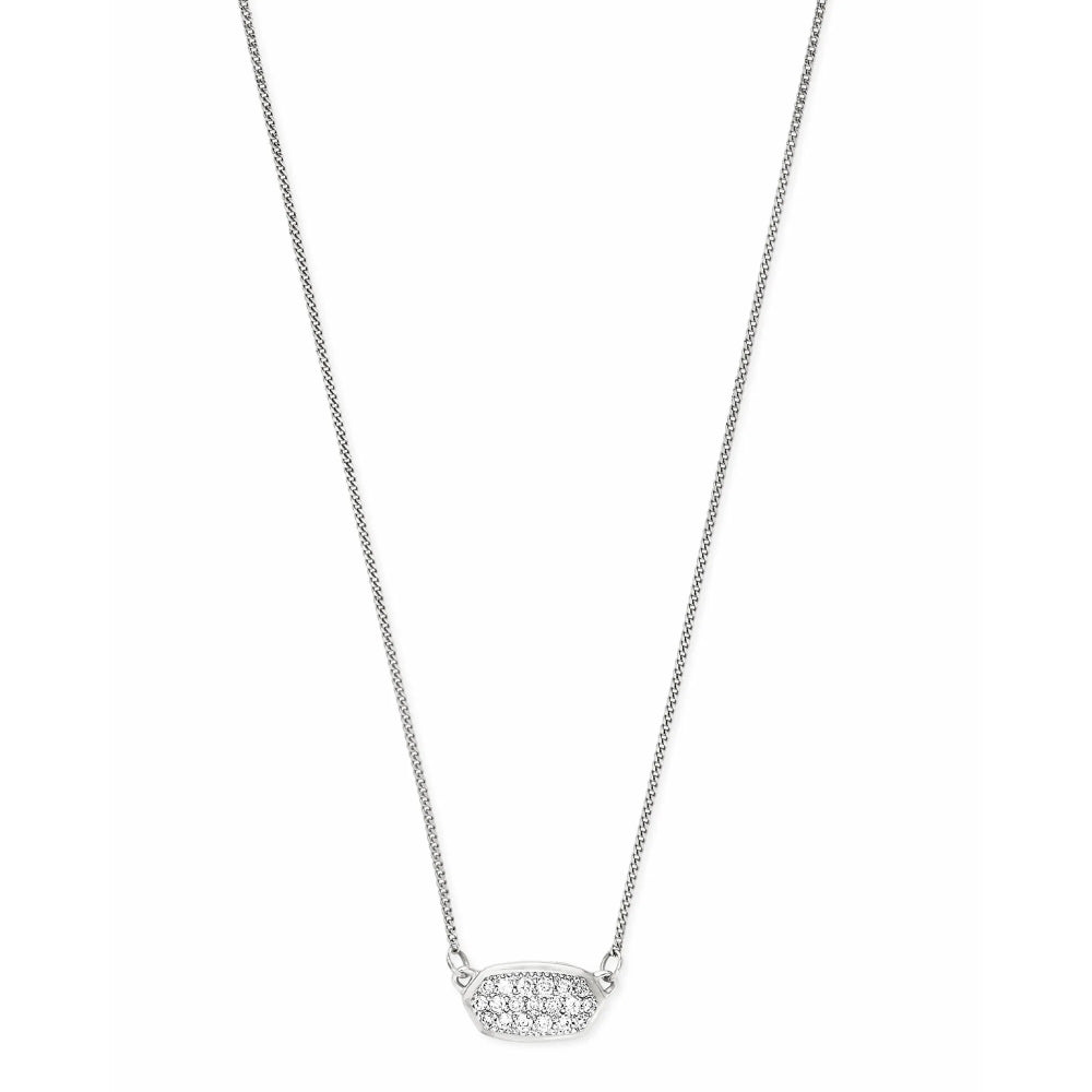 Kendra Scott Lisa 14k Gold Pendant Necklace in Pave White Diamond