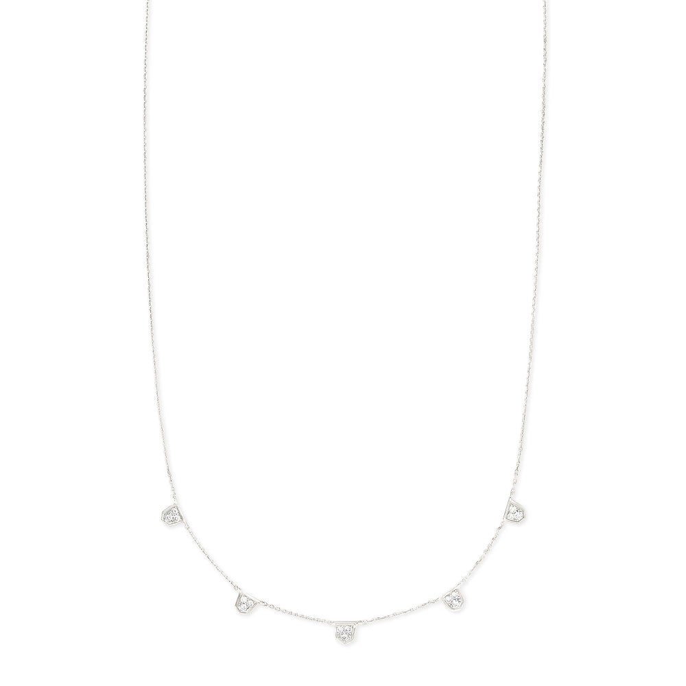 Kendra Scott Shannon 14k White Gold Collar Necklace in White Diamond