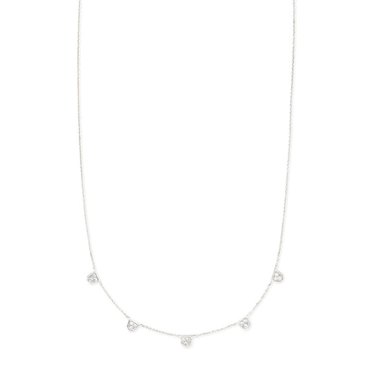 Kendra Scott Shannon 14k White Gold Collar Necklace in White Diamond