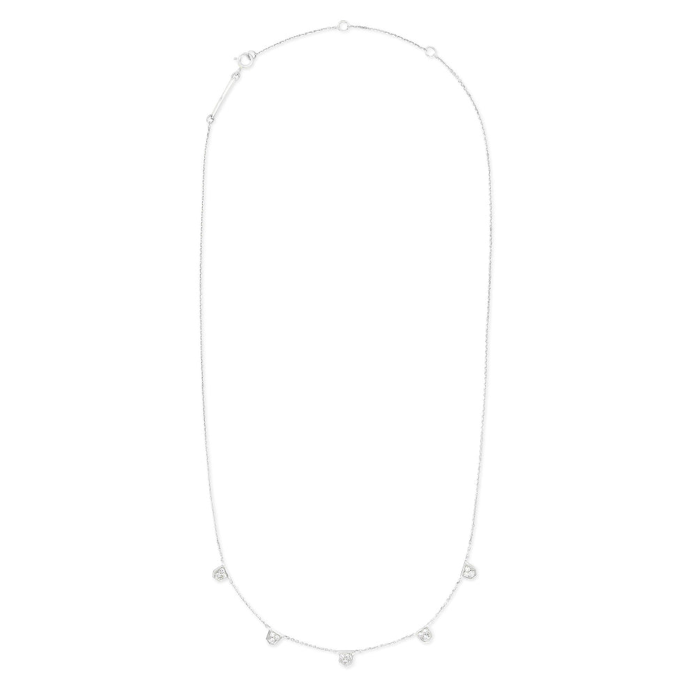 Kendra Scott Shannon 14k White Gold Collar Necklace in White Diamond