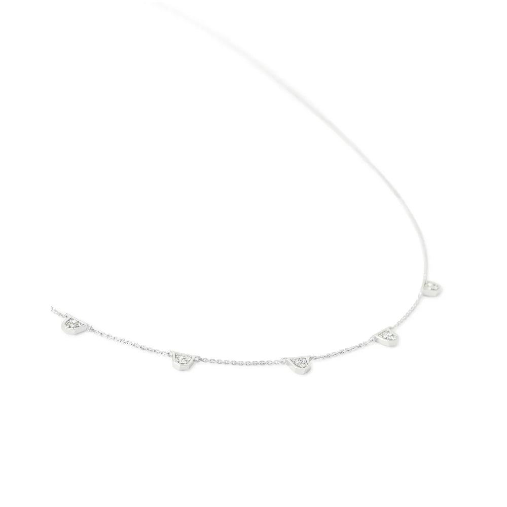 Kendra Scott Shannon 14k White Gold Collar Necklace in White Diamond