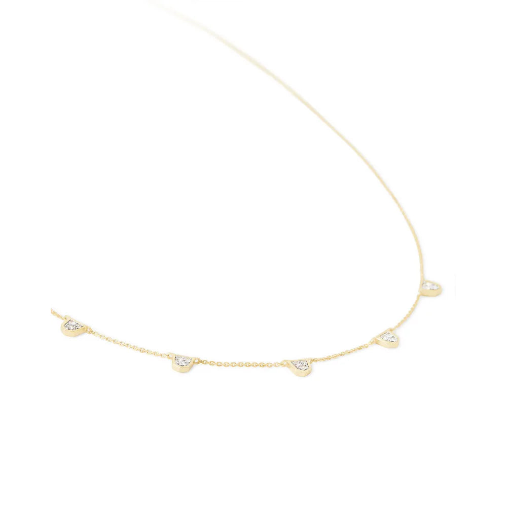 Kendra Scott Shannon 14k Gold Collar Necklace in White Diamond