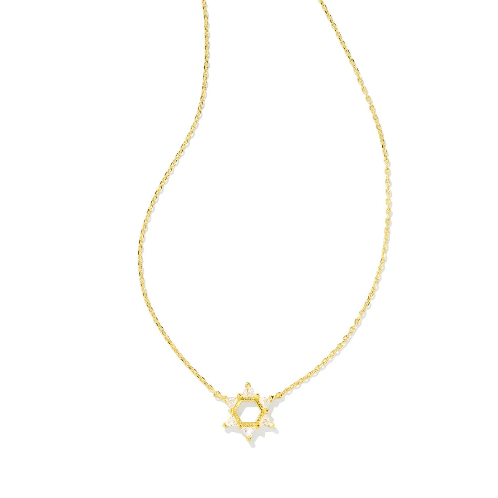 Kendra Scott Star of David White Crystal Short Pendant Necklace