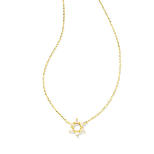 Kendra Scott Star of David White Crystal Short Pendant Necklace