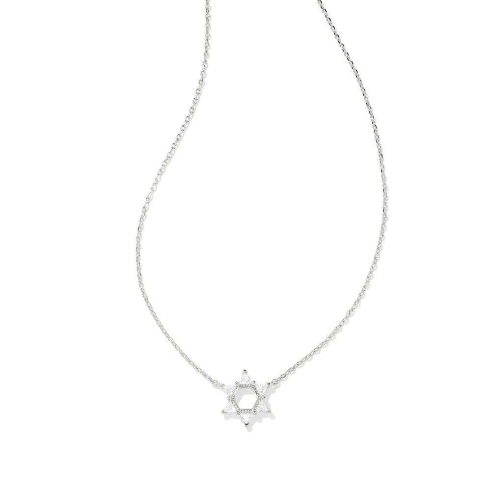 Kendra Scott Star of David White Crystal Short Pendant Necklace