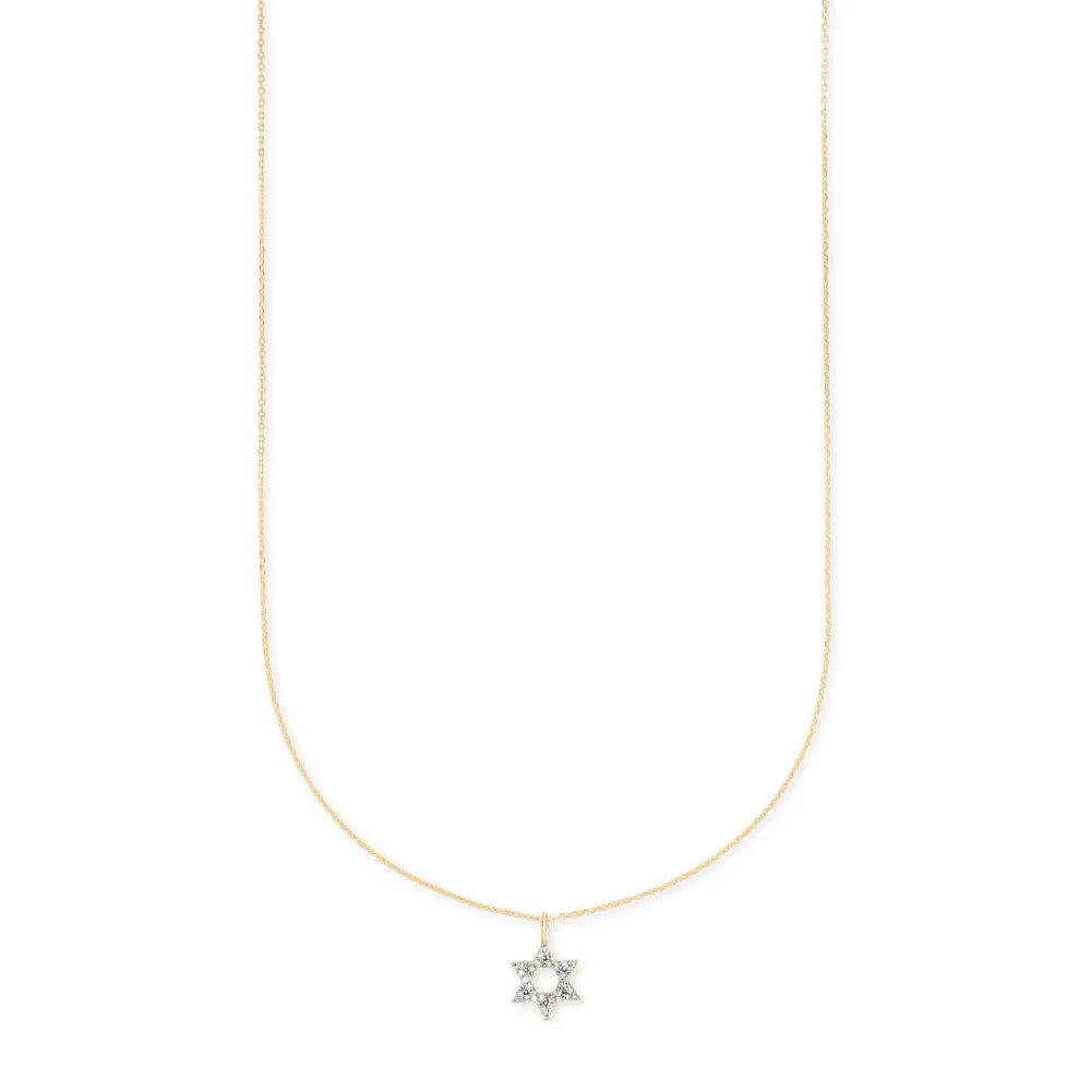 Kendra Scott Star of David 14k Gold Pendant Necklace in White Diamond