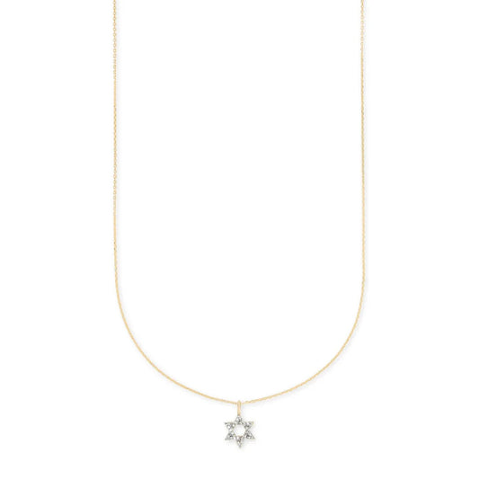 Kendra Scott Star of David 14k Gold Pendant Necklace in White Diamond