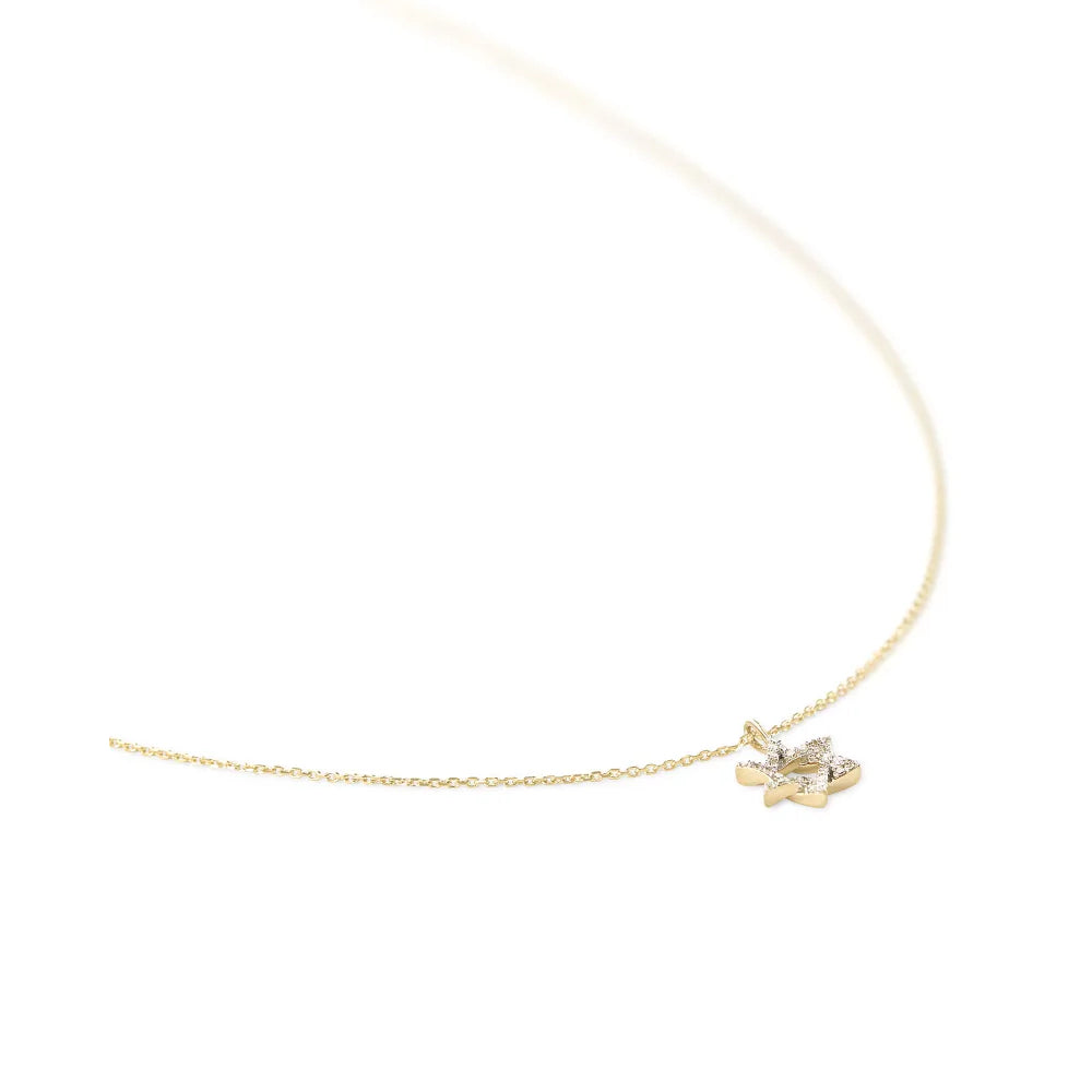 Kendra Scott Star of David 14k Gold Pendant Necklace in White Diamond