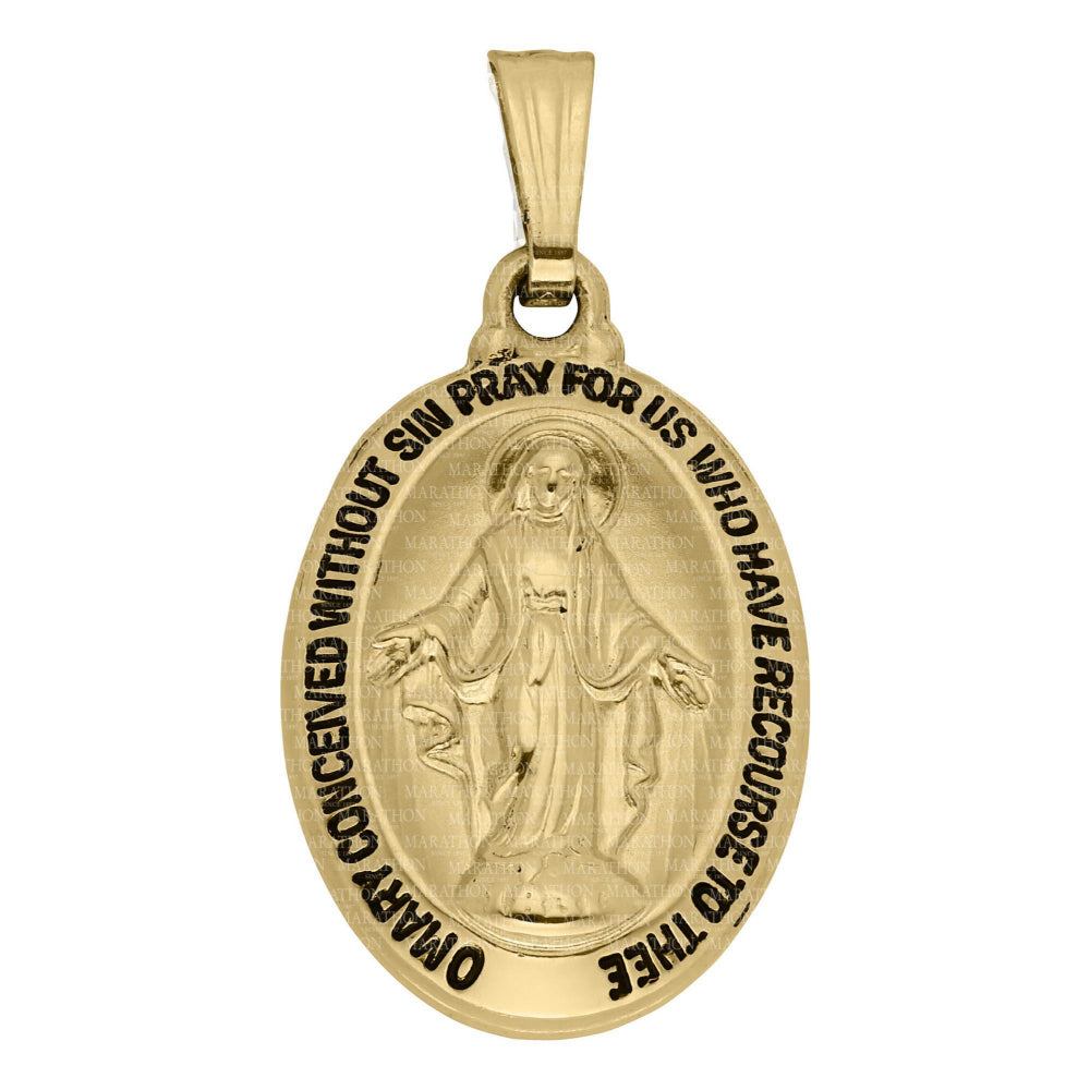 14k Gold Miraculous Medal on 18" Chain
