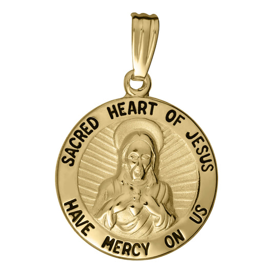 14k Gold Round Scapular Medal