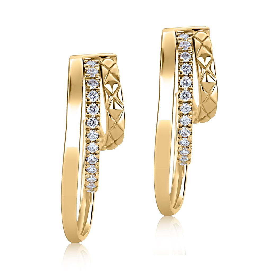 A. Jaffe 14k Gold Pave Loop Earrings